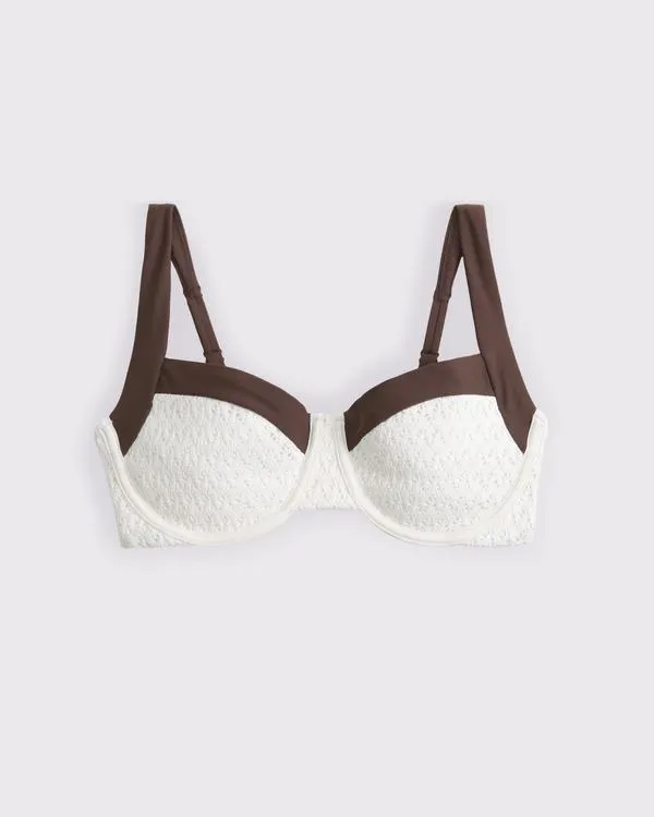 Curve Love Crochet-Style Wide Strap Underwire Bikini Top