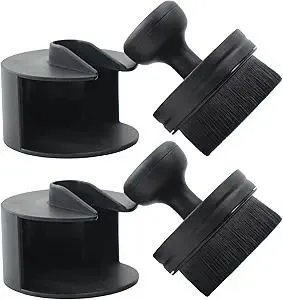 VIKING Tire Shine Applicator Brushes, Automotive Tire Dressing Applicator Brush, Storage Stand Included for Tire Detailing and Car Wash Kit, Black, 2.3 Inch Diameter, 2 Pack