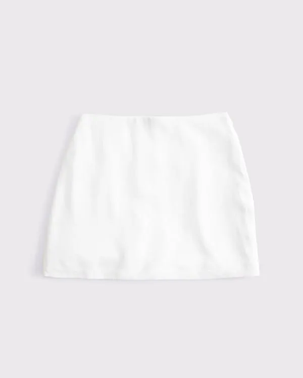 The A&F Scarlett Curve Love Linen-Blend Mini Skort
