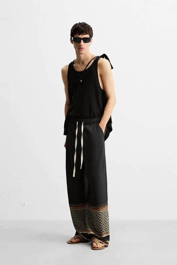 RELAXED FIT COLOR BLOCK PANTS