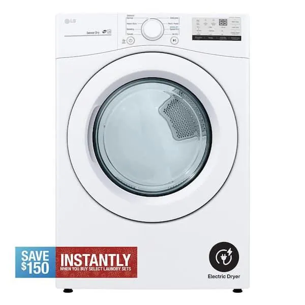 7.4 Cu. Ft. vented Stackable Electric Dryer in White with Sensor Dry