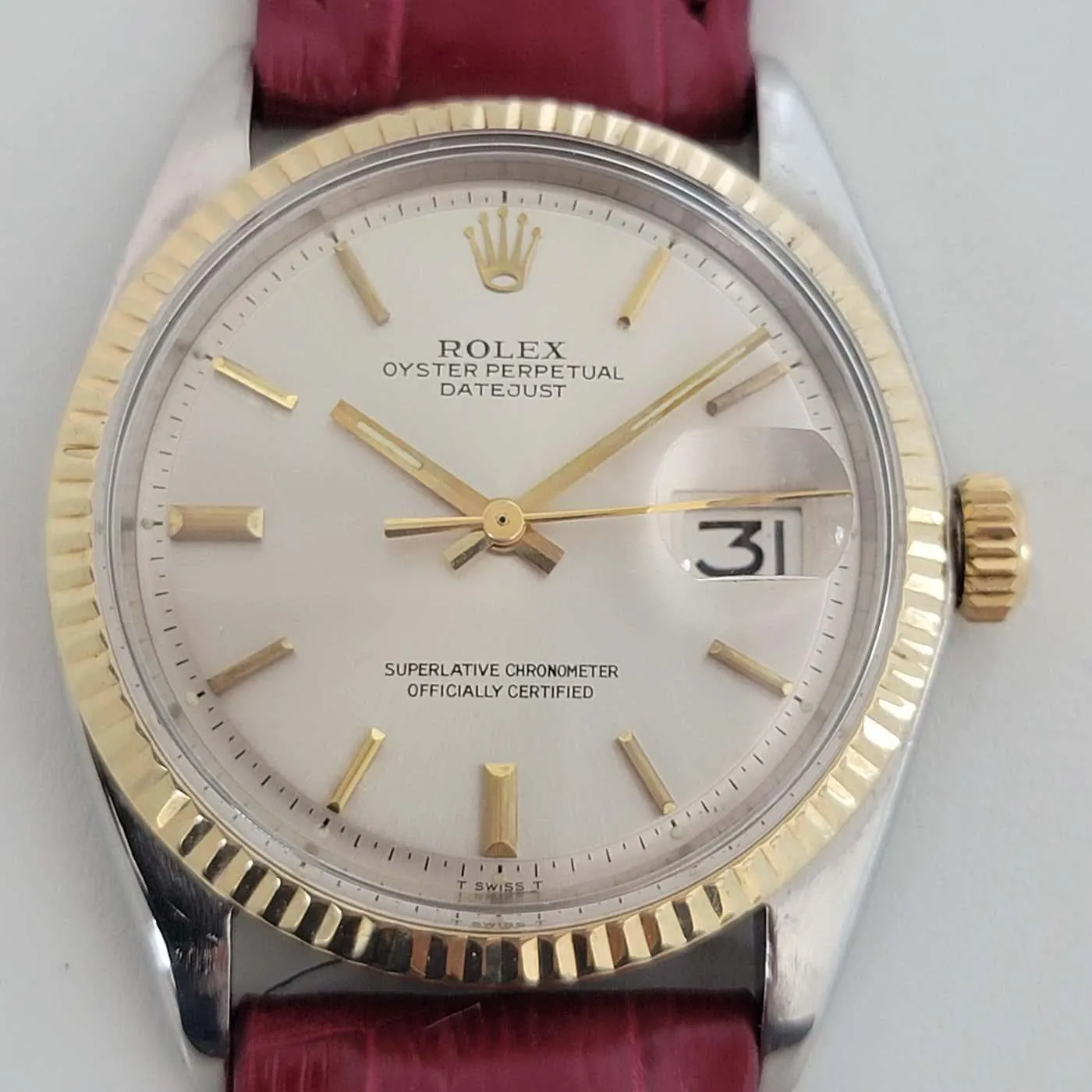 Mens Rolex 1601 Oyster Datejust 18k SS Automatic 1970s Swiss Vintage RJC189
