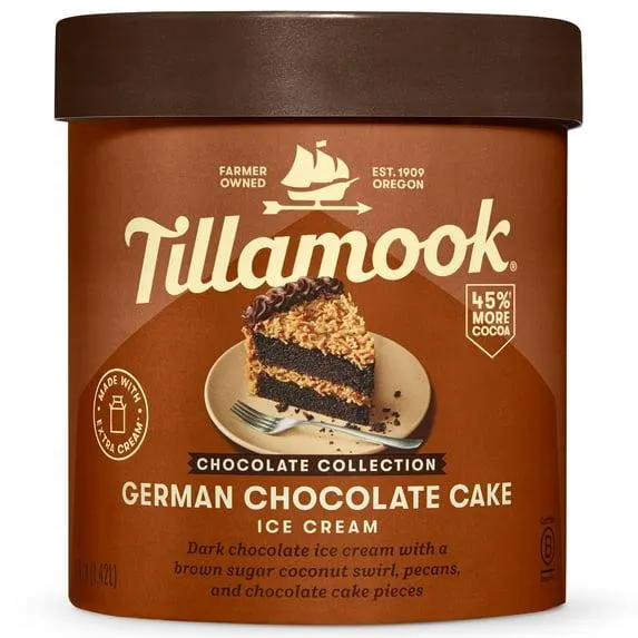 Tillamook German Chocolate Cake Ice Cream, 48 oz