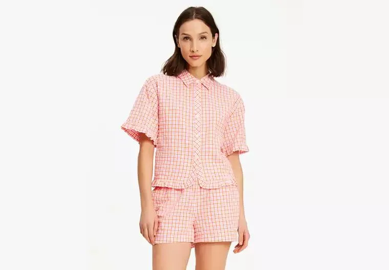 Sunshine Check Short PJ Set
