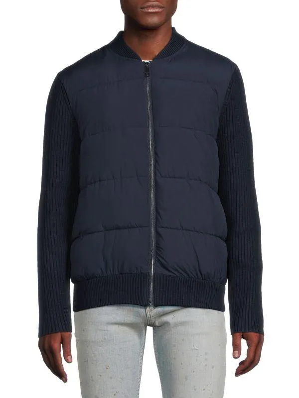 Spores Mixed Media Puffer Jacket