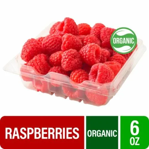 Fresh Organic Red Raspberries - 6 OZ Clamshell