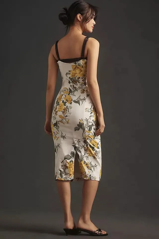 Maeve Sleeveless Square-Neck Column Midi Dress
