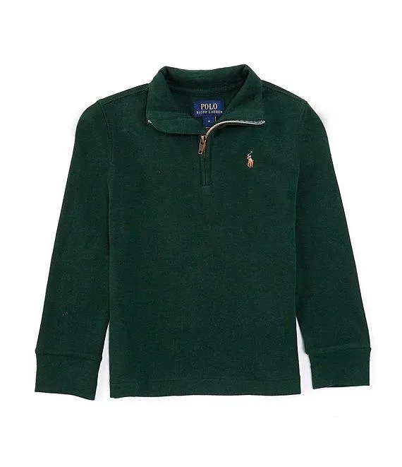Little Boys 2T-7 Long Sleeve Quarter-Zip Interlock Pullover