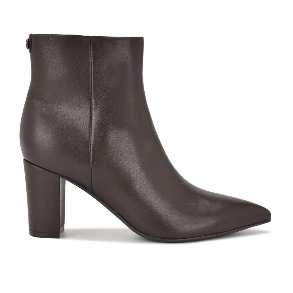 Lorela 9X9 Block Heel Leather Booties