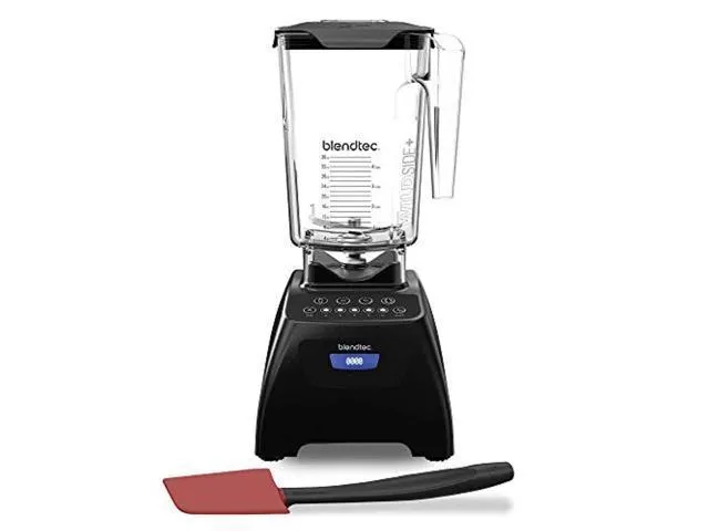blendtec classic 575 blender - wildside+ jar (90 oz) and spoonula spatula bundle - professional-grade power - self-cleaning - 4