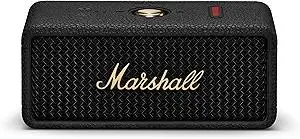 Marshall Emberton III Portable Bluetooth Speaker - Rugged Waterproof IP67 Design | Loud Stereo Sound, Deep Bass with 32+ Hr Playtime | Compact and Wireless for Travel and Outdoors - Black & Brass