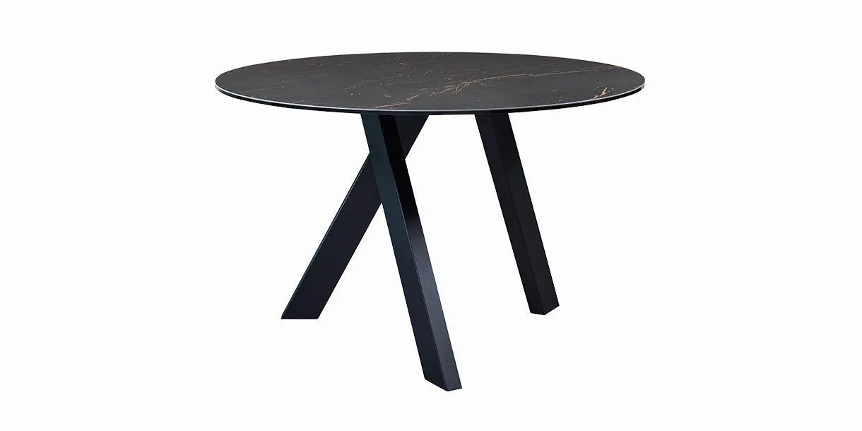 Robbie Round Dining Table Black
