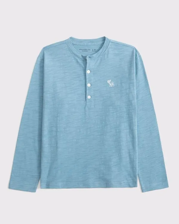 long-sleeve slub cotton icon henley
