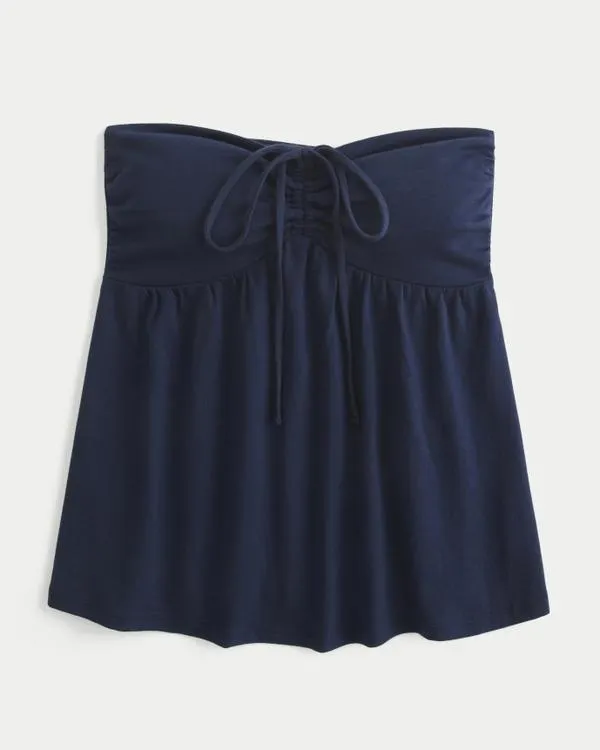 Strapless Cinched Babydoll Top