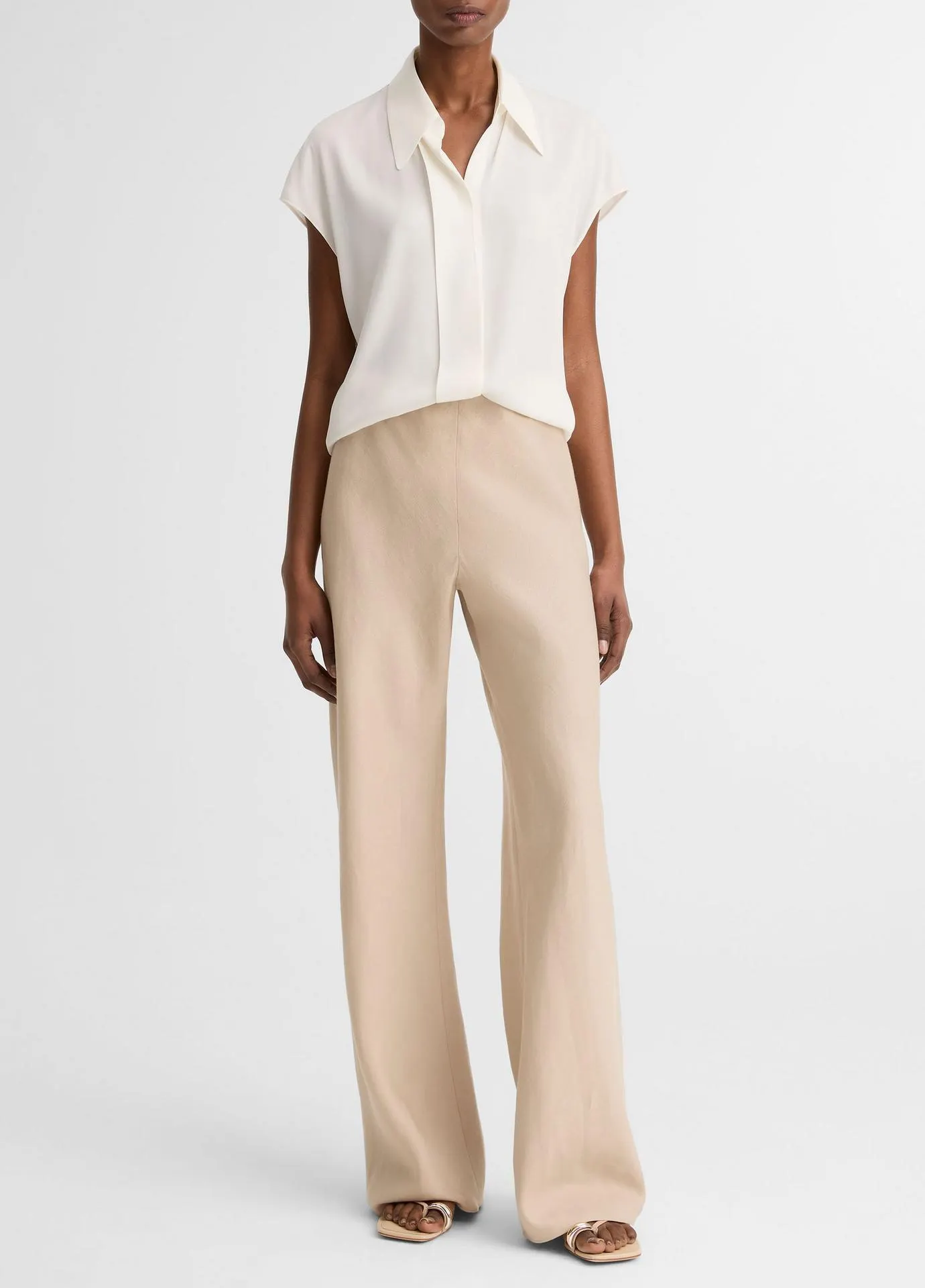 Colette High-Rise Italian Linen Bias Pant
