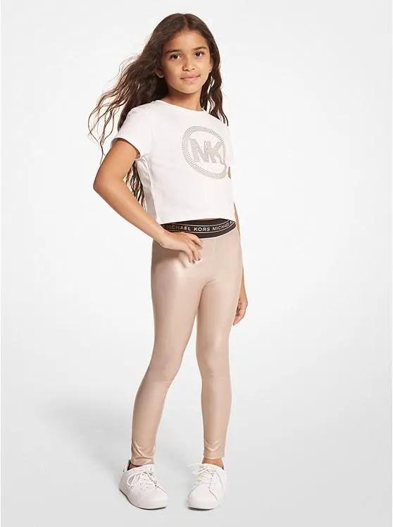 Logo Tape Lamé Leggings