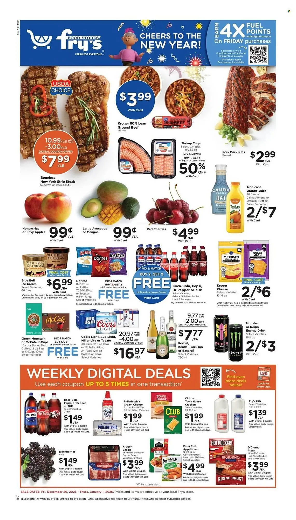 Weekly ad Fry's weekly ad from December 26 to January 1 2026 - Page 1