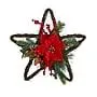 Nearly Natural Holiday Christmas Poinsettia Star Twig Wreath,