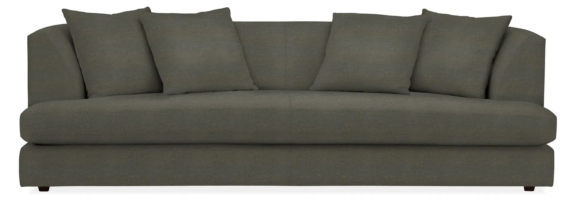 Astaire 100" Bench Cushion Sofa in Hawkins Charcoal