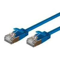 Monoprice Cat6A 10ft Blue Patch Cable, Double Shielded (S/FTP), 36AWG, 10G, Pure Bare Copper, Snagless RJ45, SlimRun Series Ethernet Cable