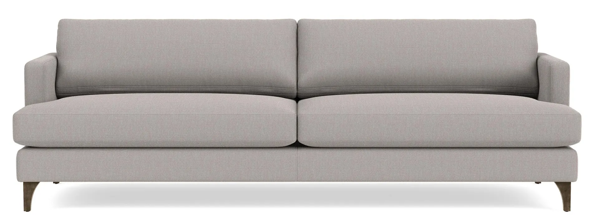 Carlton 96" Two-Cushion Sofa in Hines Grey with Charcoal Legs