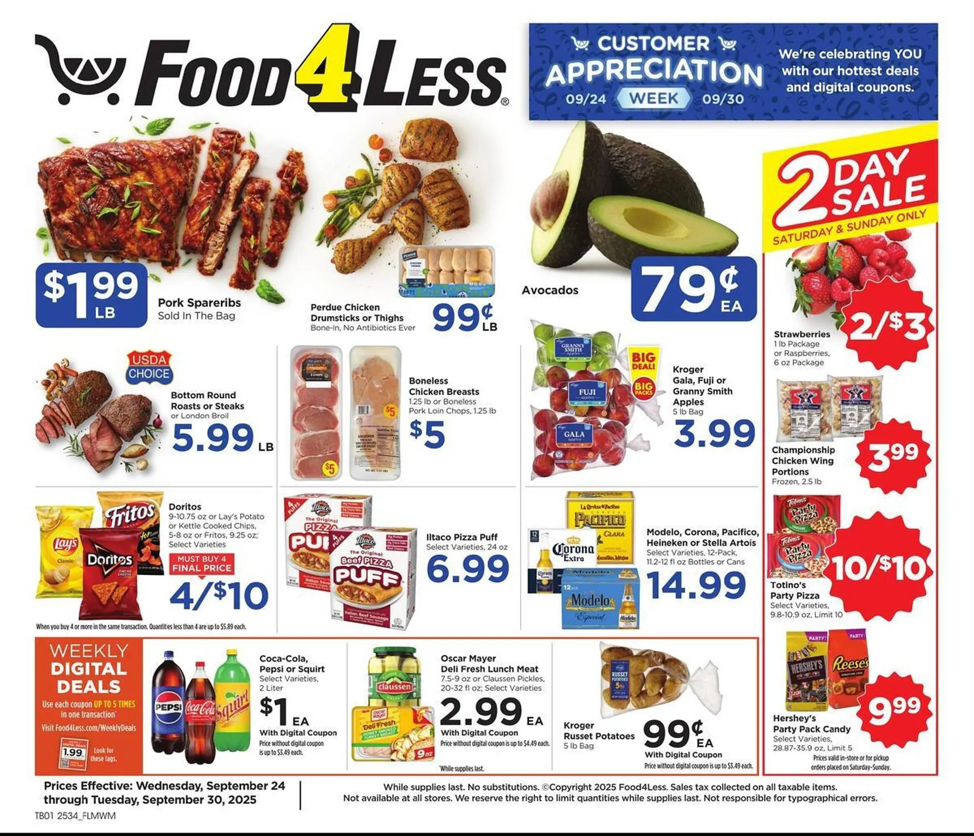 Weekly ad Food 4 Less weekly ad from September 24 to September 30 2025 - Page 1