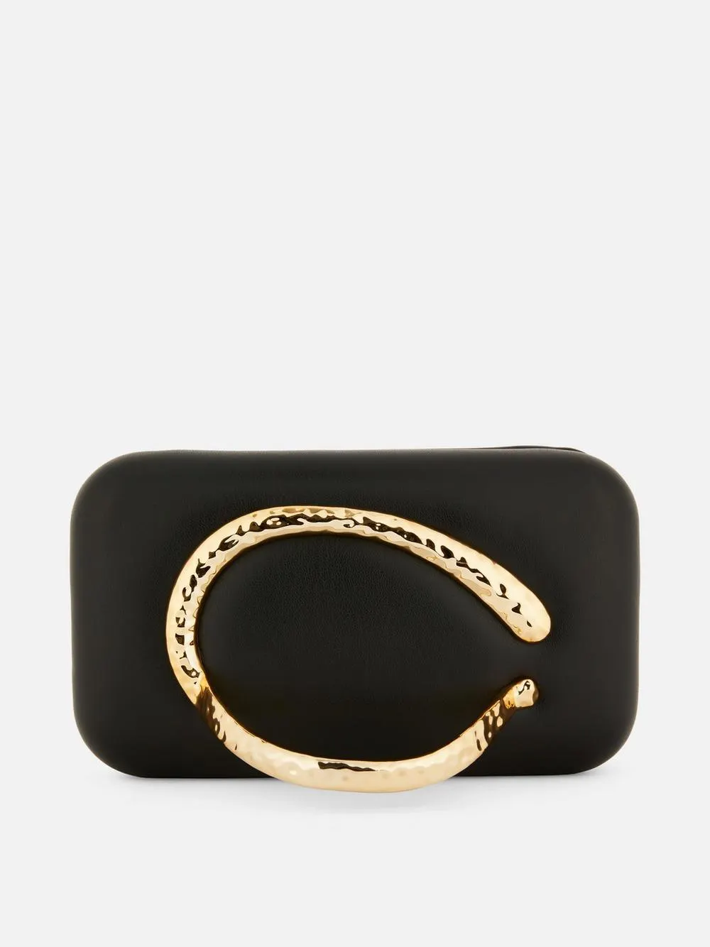Hartschalen-Clutch mit Metallic-Detail
