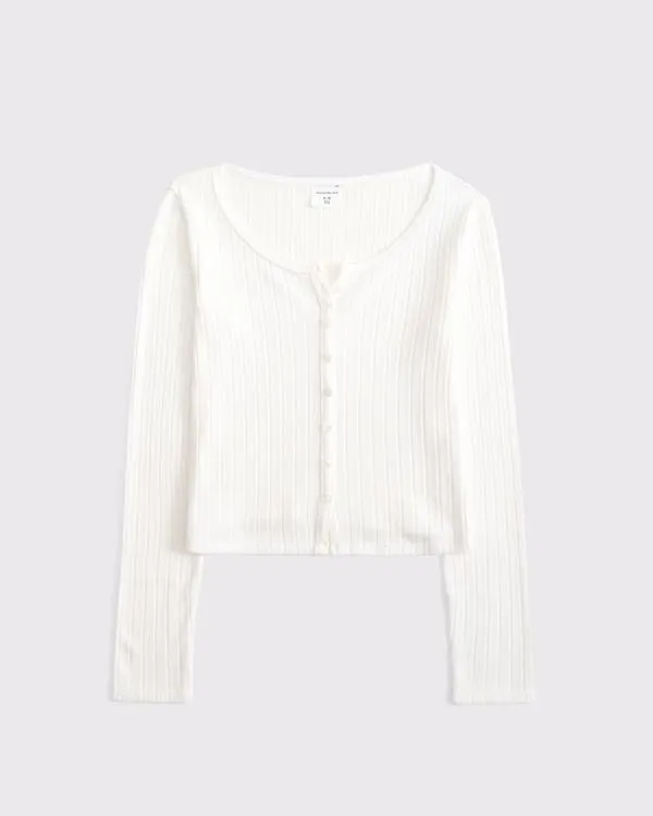 long-sleeve button-through tee