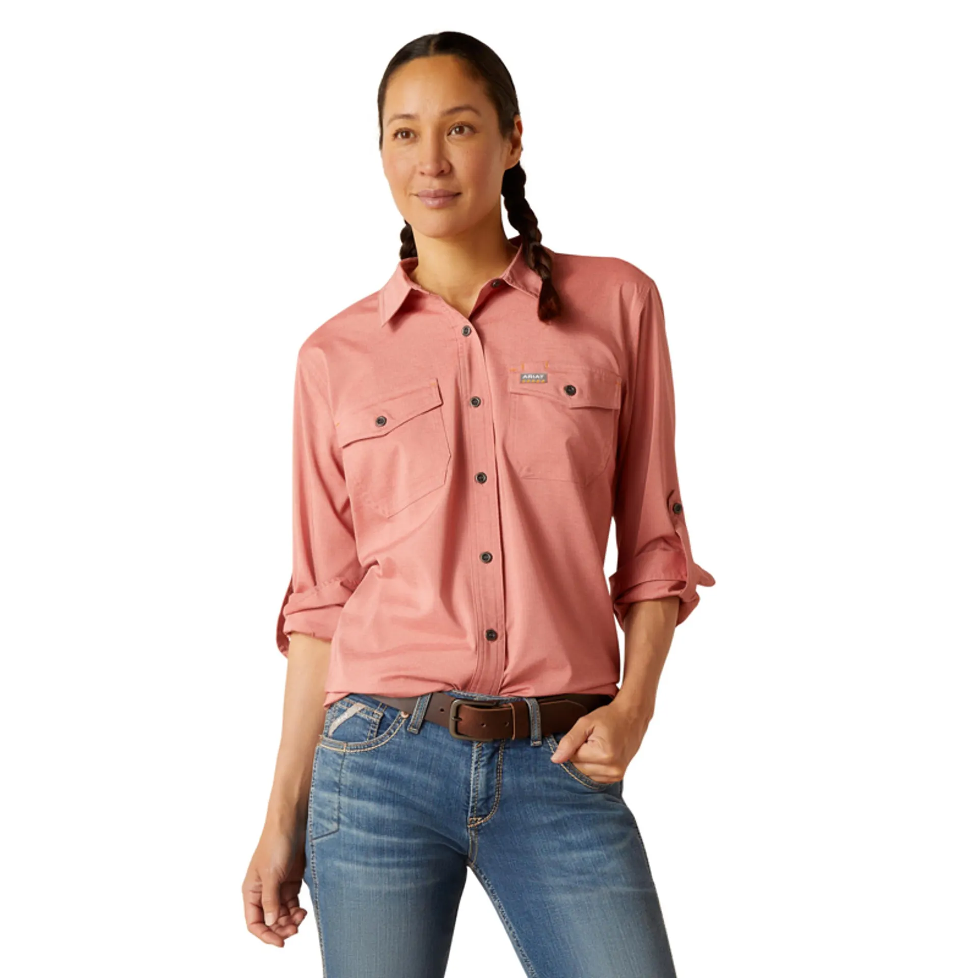 Ariat Ladies Red Rebar Made Tough VentTEK DuraStretch Work Shirt