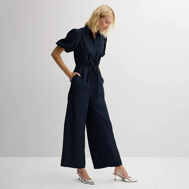Women's Nine West Puff Sleeve Jumpsuit