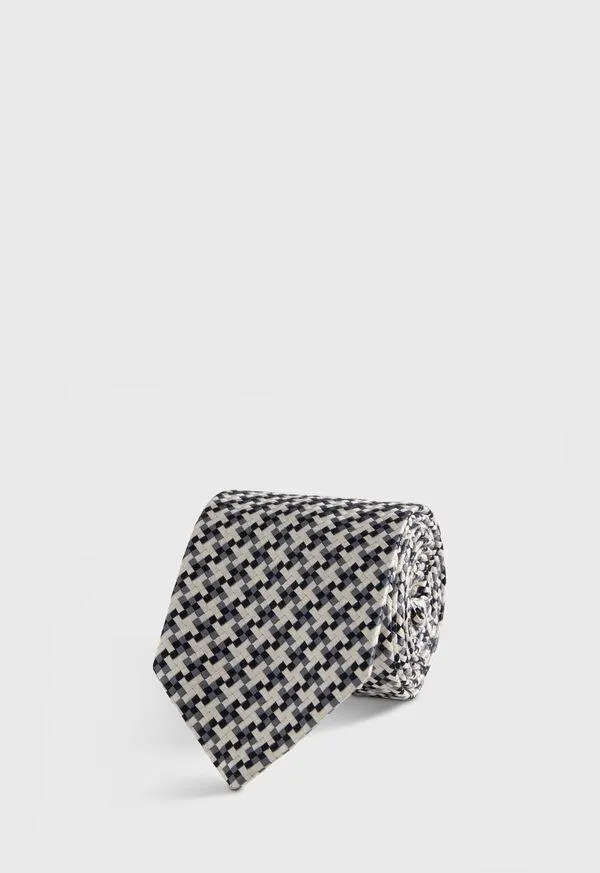 Woven Silk Houndstooth Tie