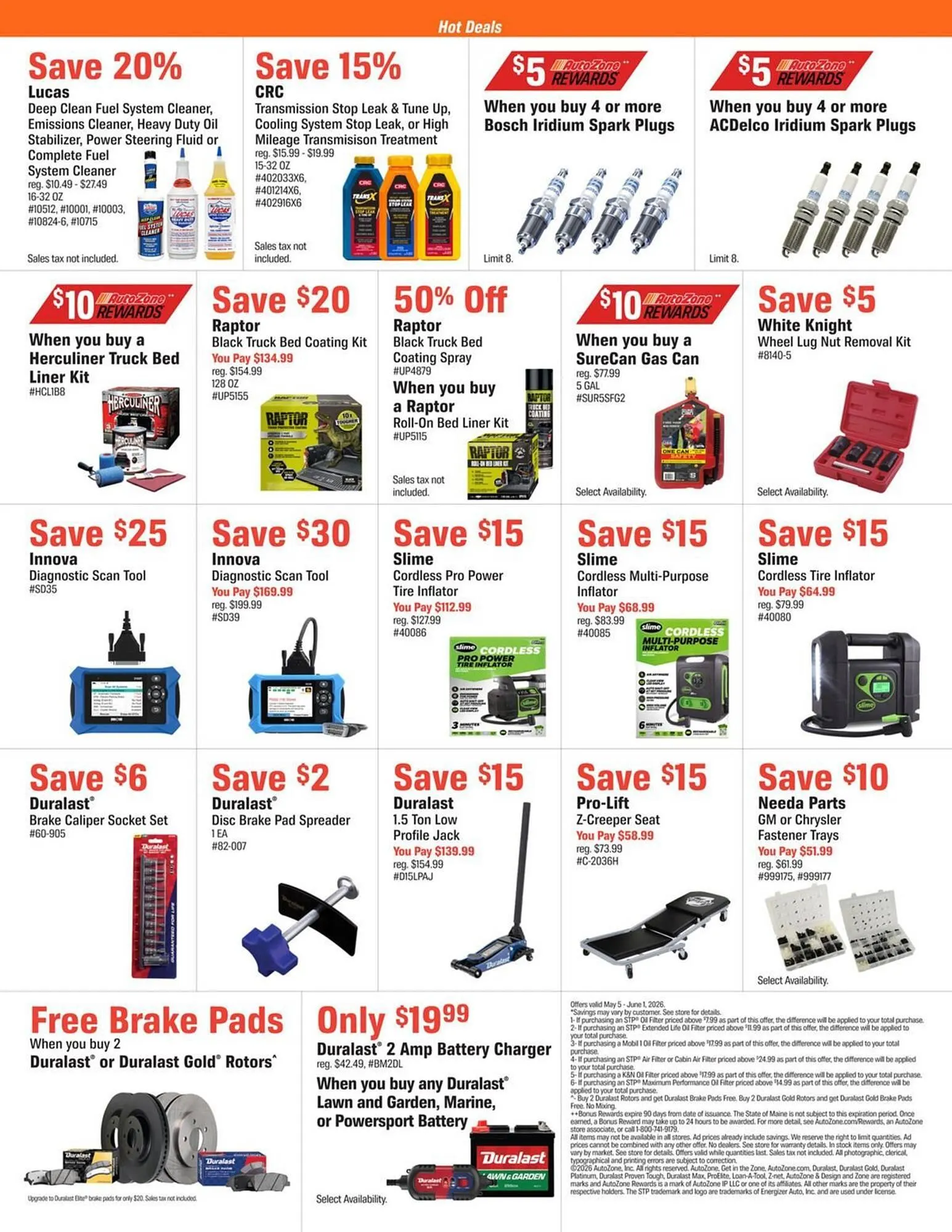 Weekly promotion AutoZone weekly ad spanning from May 5 to June 1 2026 - Page 5 for Catalogue 365