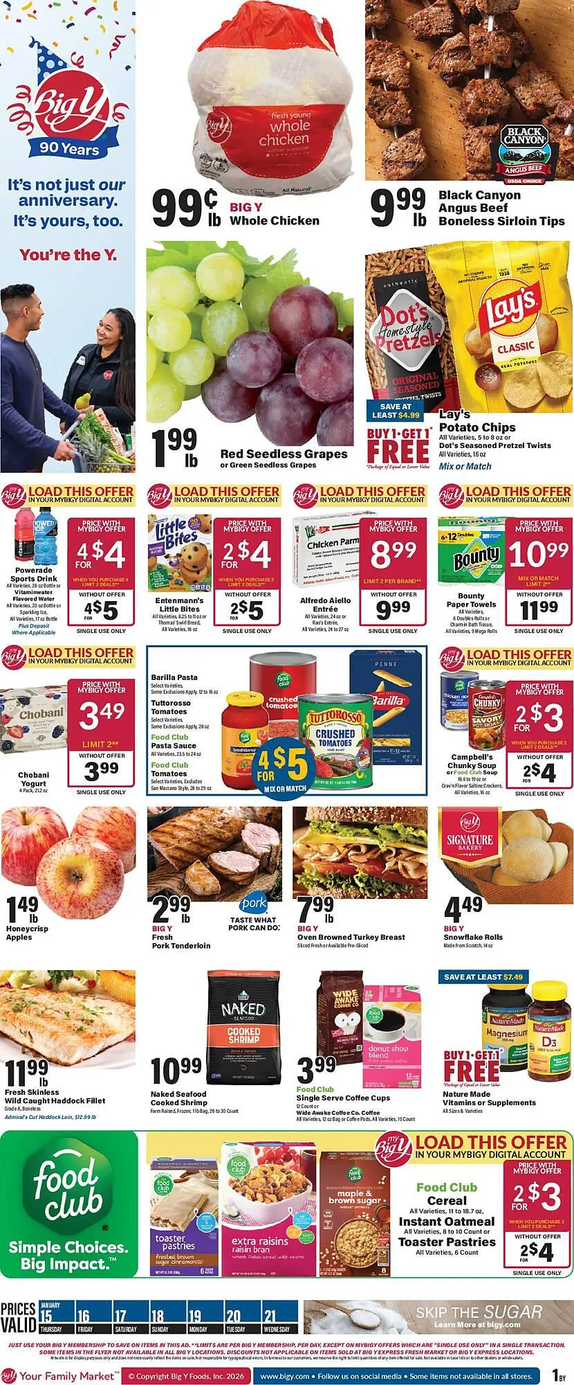Weekly ad Big Y flyer from January 15 to January 22 2026 - Page 1