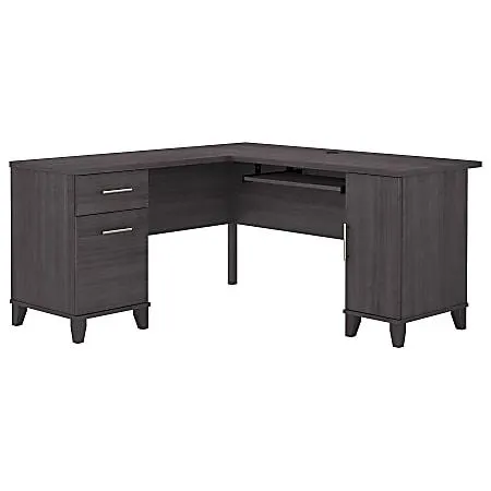 Bush Business Furniture Somerset 60"W L-Shaped Corner Desk, Storm Gray, Standard Delivery