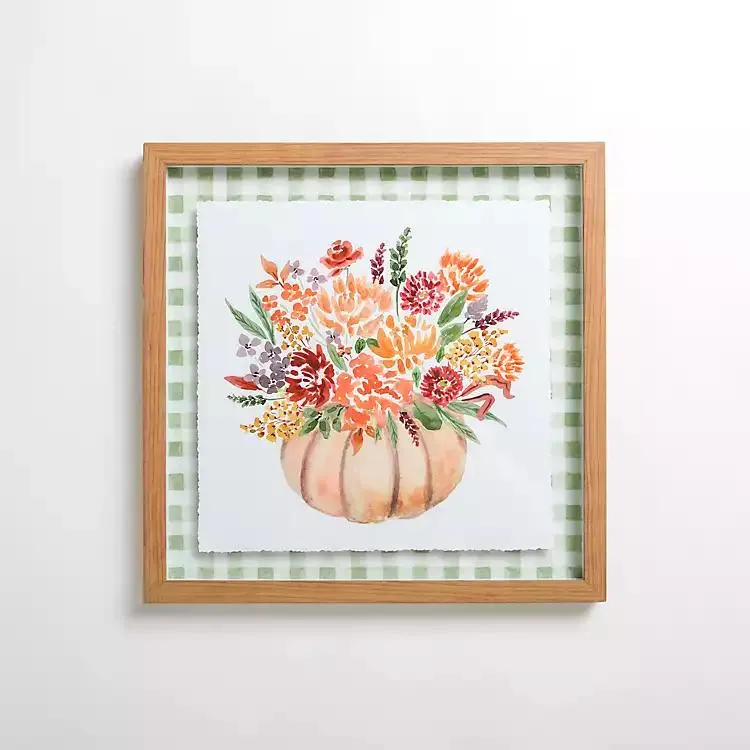 Pumpkin Floral Arrangement Framed Art Print