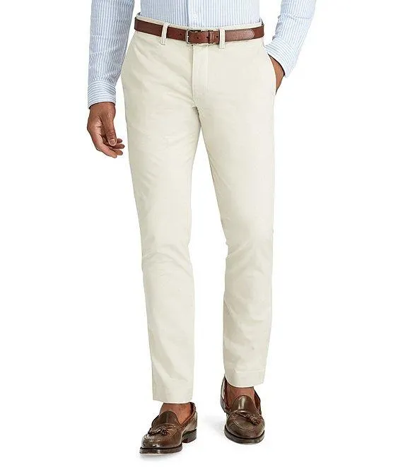 Straight Fit Flat Front Stretch Twill Chino Pants