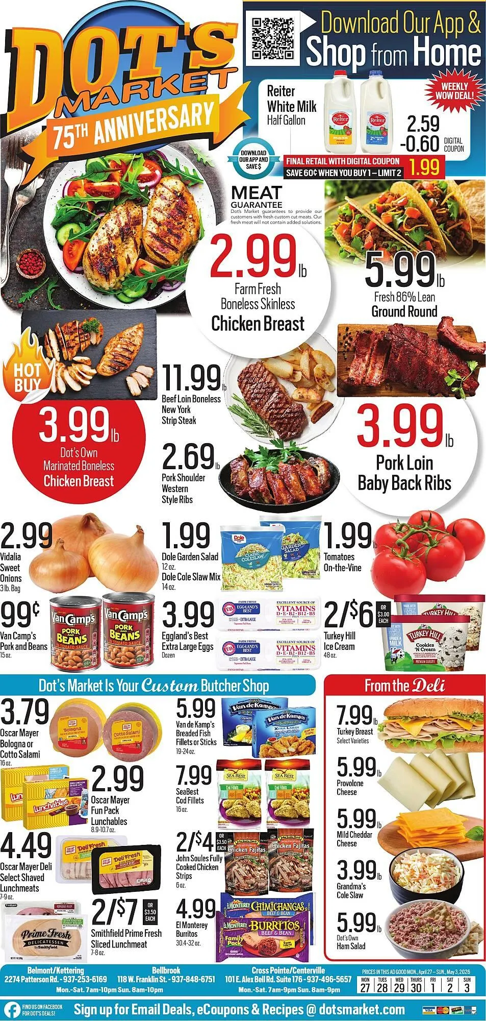 Weekly promotion Dot's Market weekly ad spanning from April 27 to May 3 2026 - Page 1 for Catalogue 365