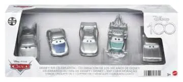 Disney And Pixar Cars Disney 100 Celebration Diecast Vehicles 5-Pack Toy Cars 1:55 Scale, Gifts For Kids And Collectors
