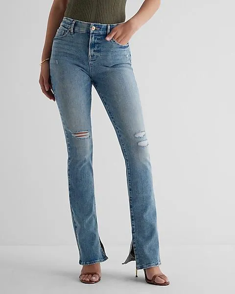 Mid Rise Medium Wash Ripped FlexX Skyscraper Jeans