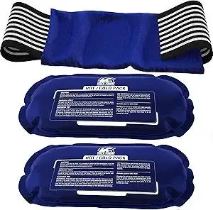Ice Packs for Injuries Reusable (3-Piece Set) – Hot and Cold Ice Pack Therapy Gel Wrap Support – Supports Recovery, Joint and Muscle Pain – Knees, Back & More (3 Piece Set - Classic)