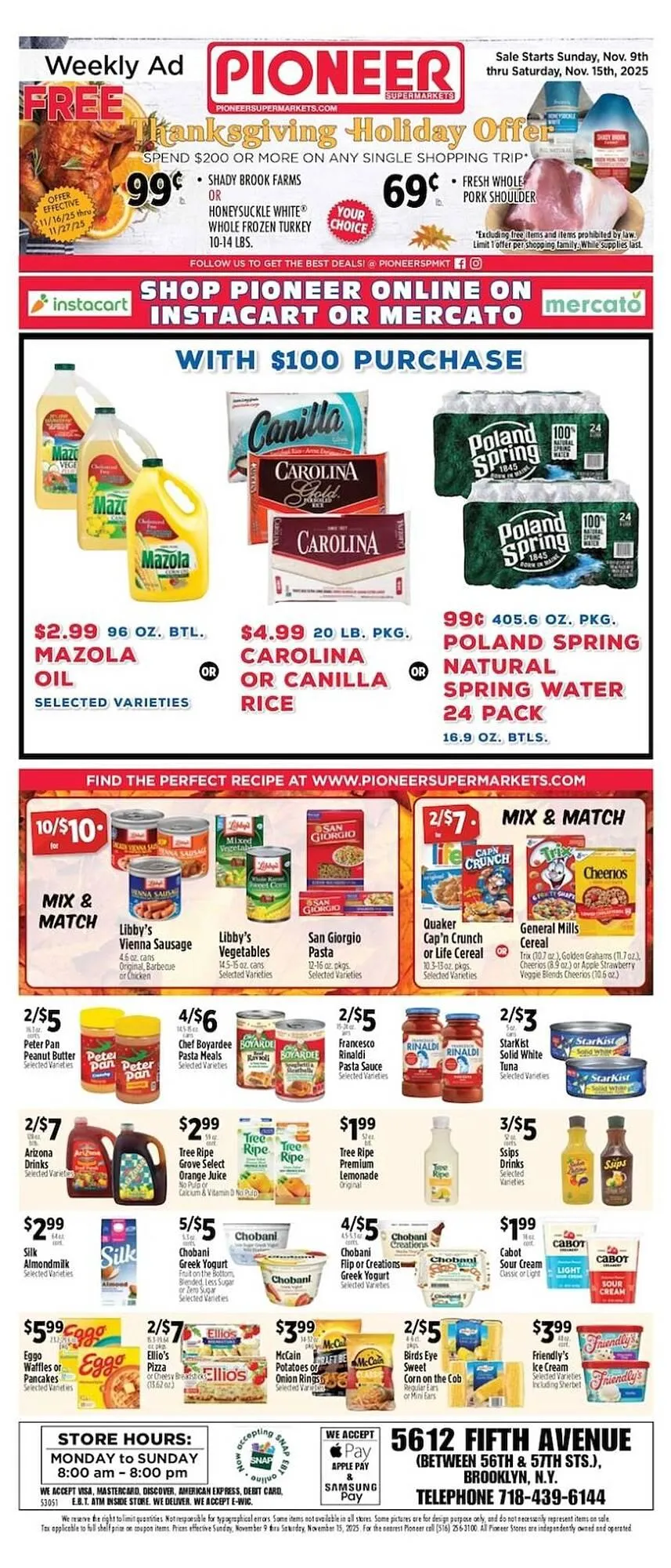 Weekly ad Pioneer Supermarkets weekly ad from November 9 to November 15 2025 - Page 1