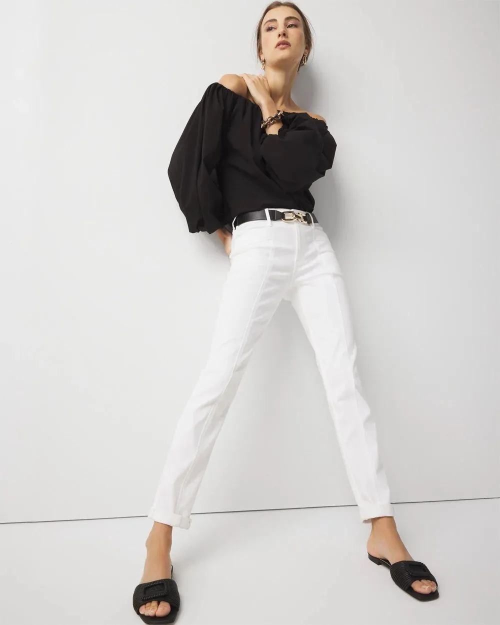 Mid-Rise Double Pocket Girlfriend Jean