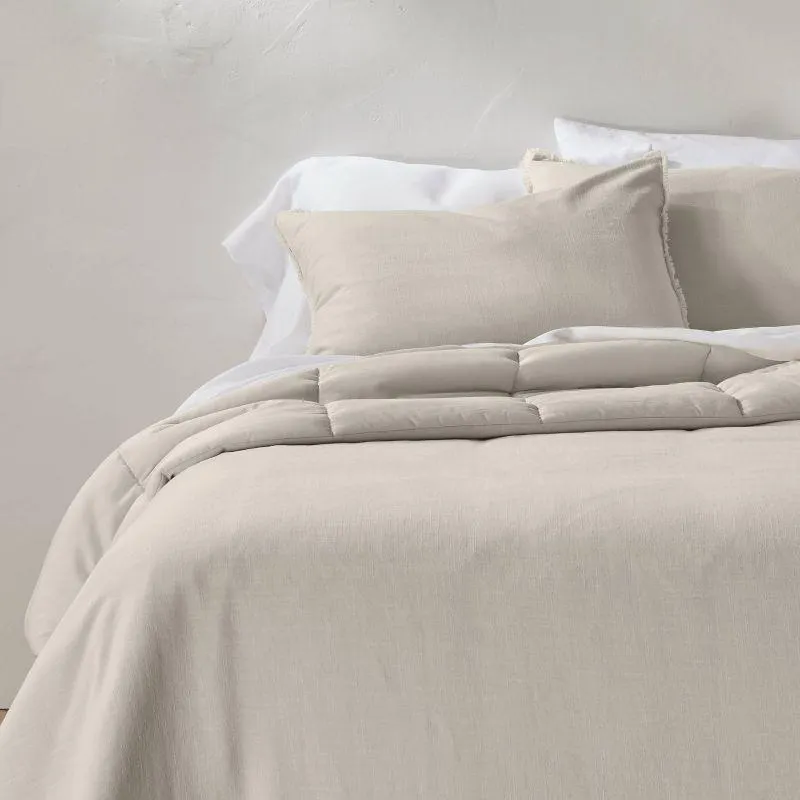 Heavyweight Linen Blend Comforter & Sham Set - Casaluna™