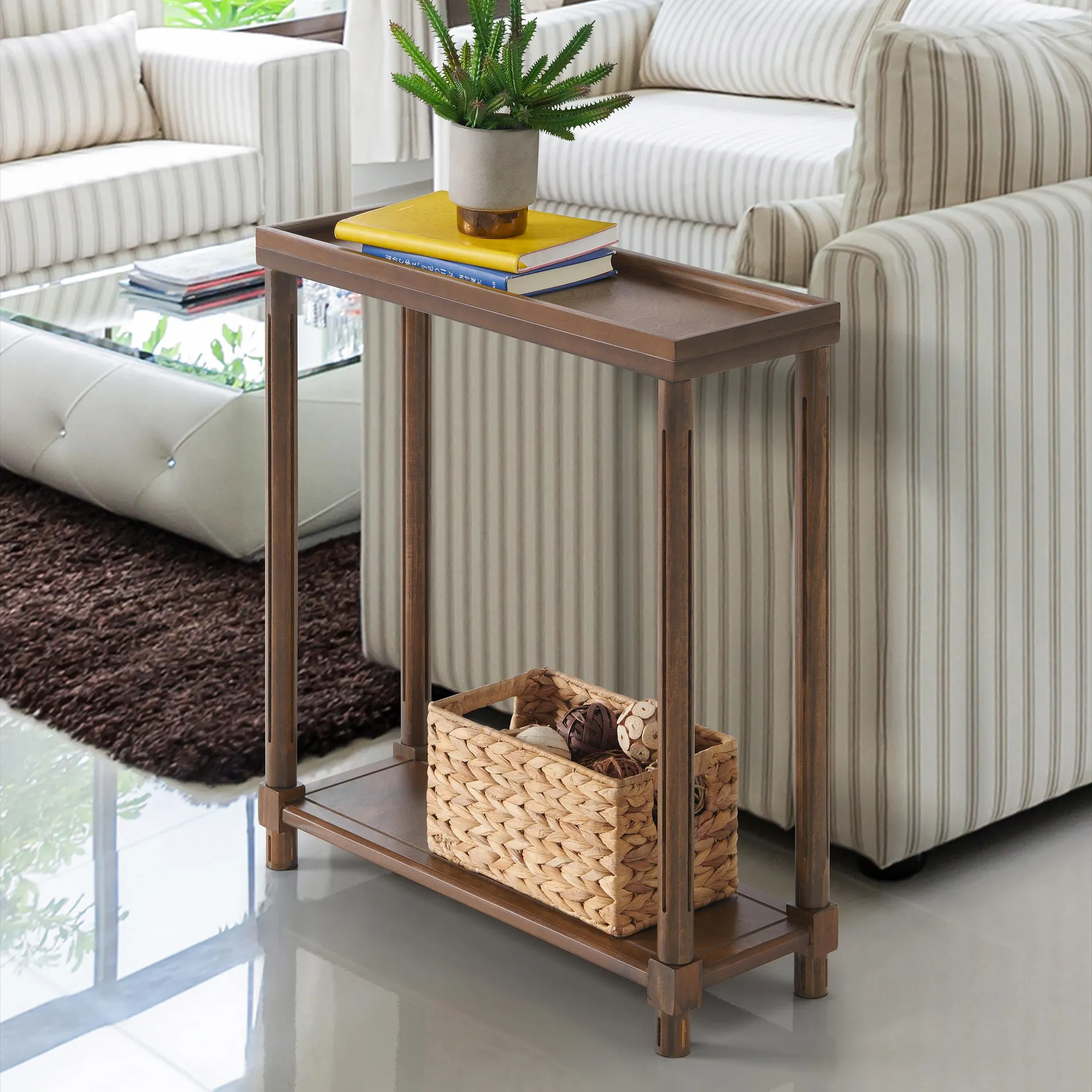 Allison Slim Wood Side Tables, Set of 2