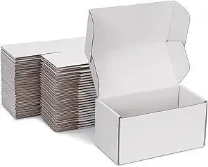 Small Shipping Boxes 8x4x4 Inch (25 Pack) - Sturdy White Corrugated Cardboard Boxes for Small Business, Ecommerce, Mailing & Packaging | Recyclable Gift & Storage Boxes