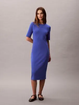 Cotton Contour Midi Dress