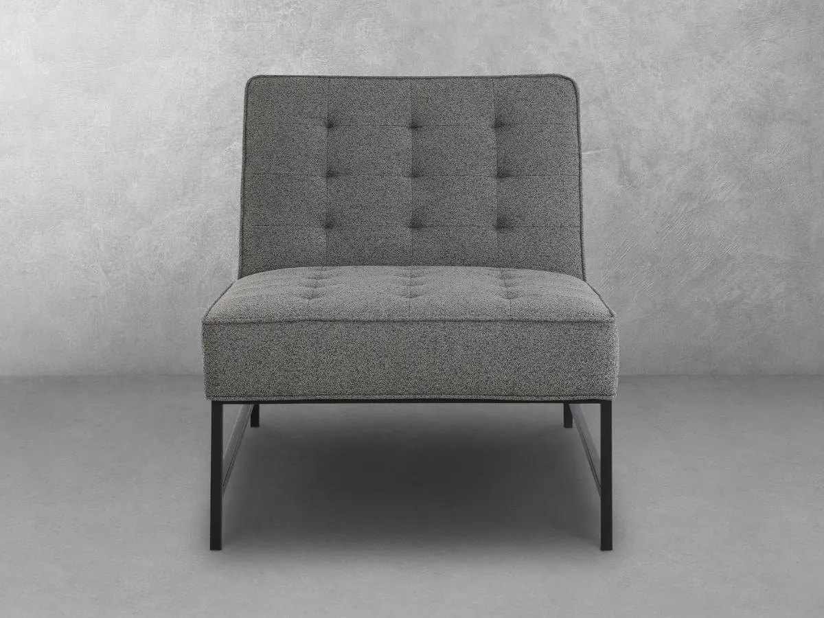 Astor Tufted Fabric Chair - Dark Gray