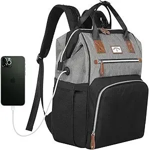 Diaper Bag Backpack:Baby Bag Large Tote Diaper bag for Boys and Girls, Men's Diaper Backpack, Women's Shoulder Mommy Bag, 2 Kids Nappy bag for mom and dad Black Grey