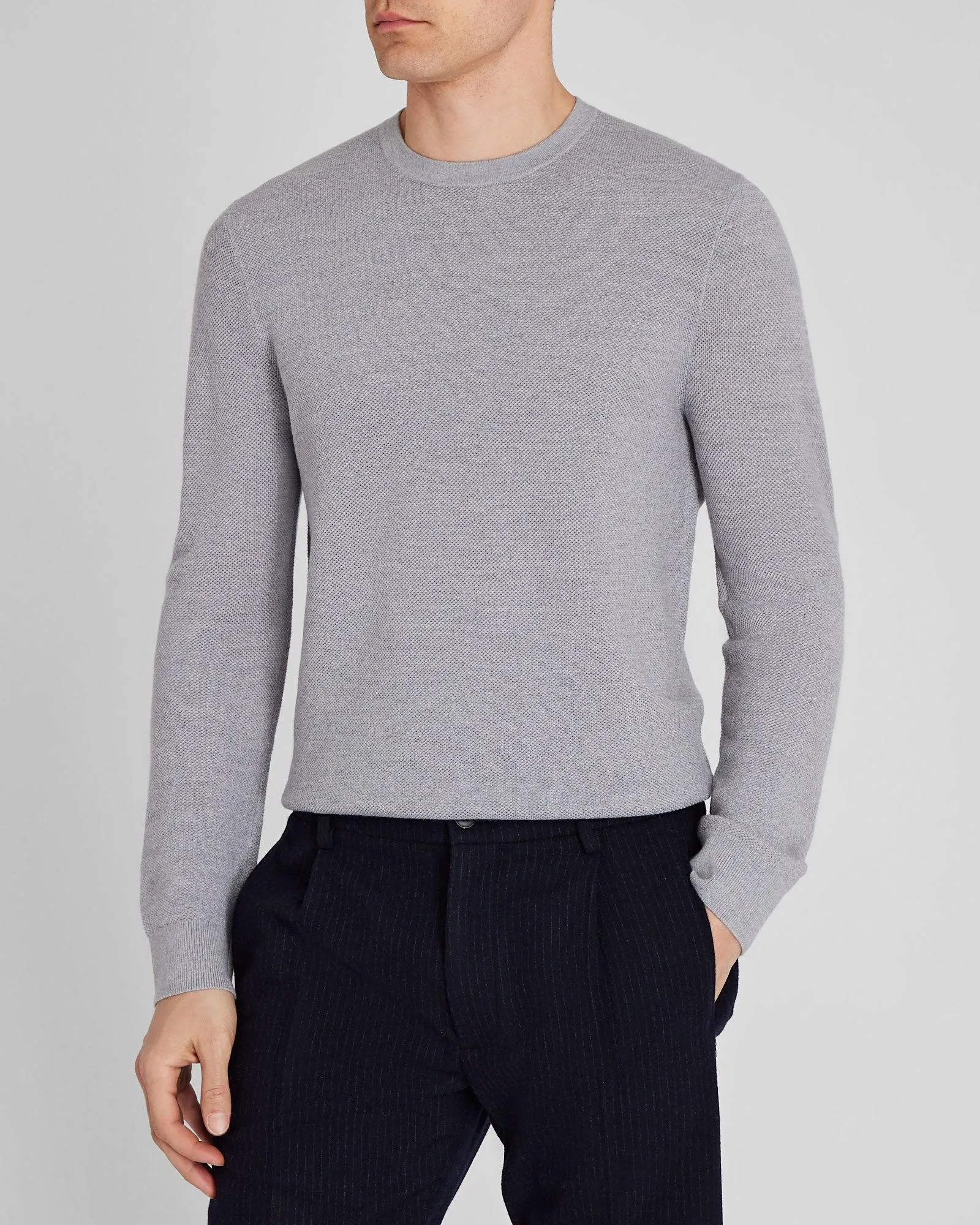 Wool Long-Sleeve Stitch Crew