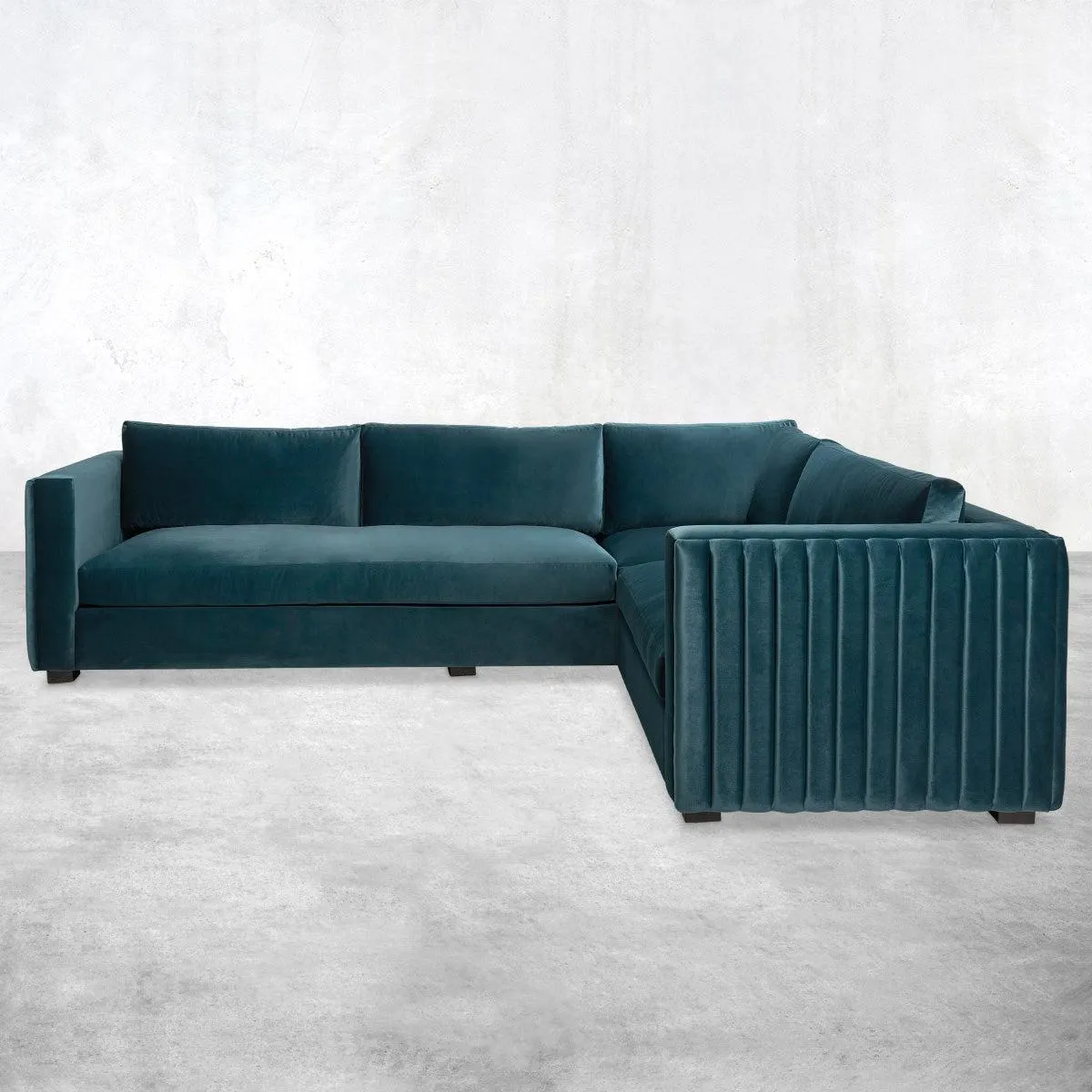 Milan 2 Sectional in Velvet Peacock